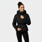 Women's Puffer Jacket with Belted Design - Insulated Winter Coat for Cold Weather Wear