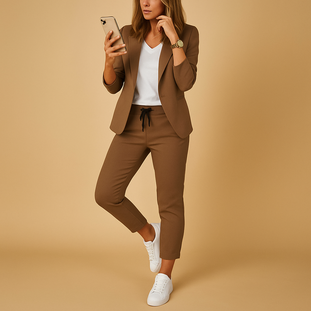 Women's Tailored Blazer and Pants Set | Lightweight Fabric | Office and Business Casual