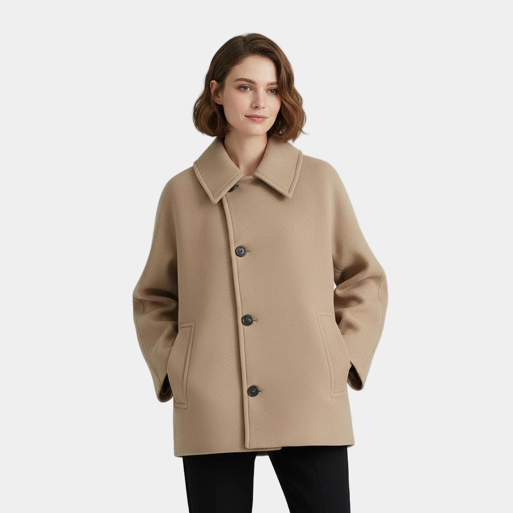 Wool-Blend Women's Soft Coat for Casual Wear - Warm and Stylish Outerwear