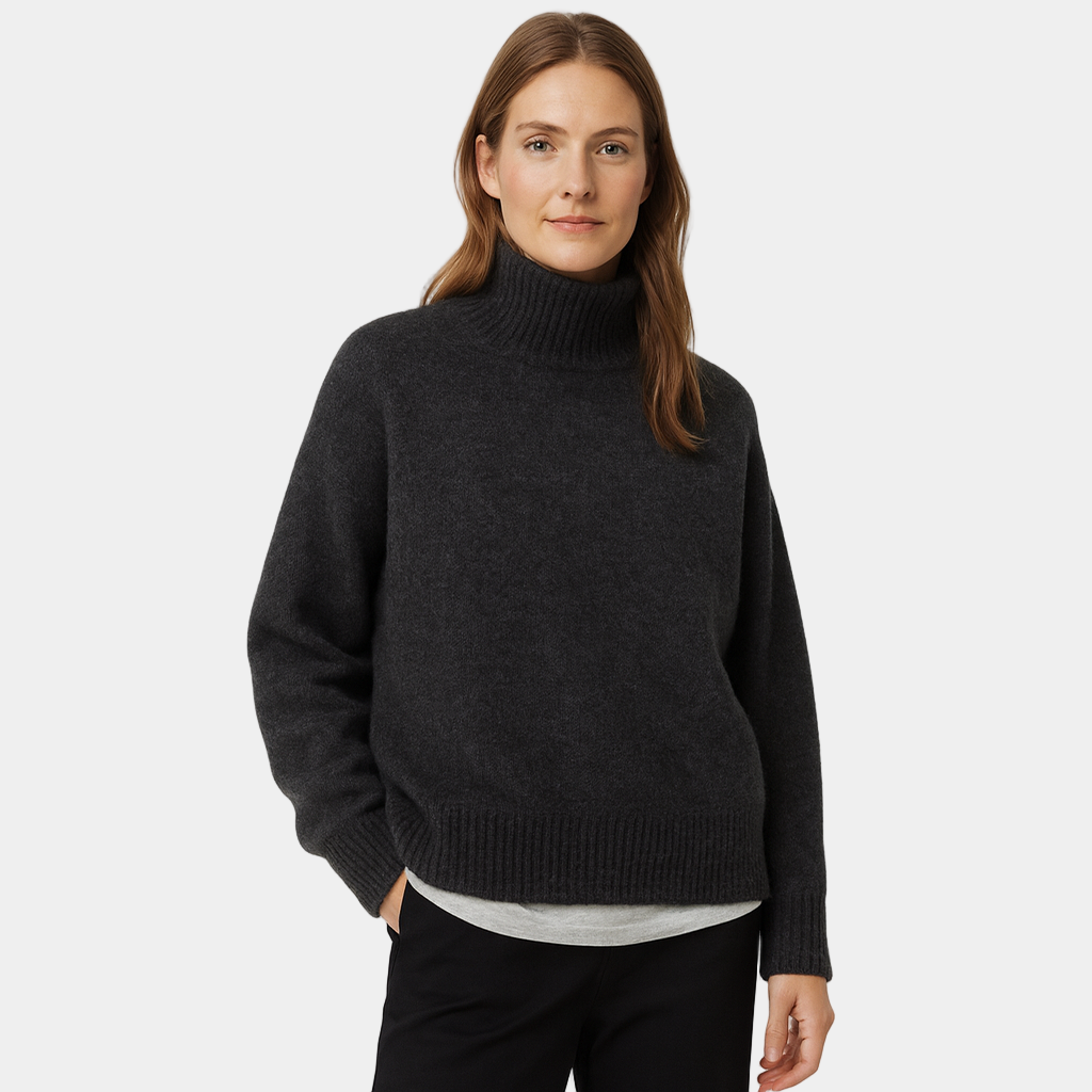 Wool Turtleneck Jumper for Women - Soft Knit Sweater for Casual Wear and Layering