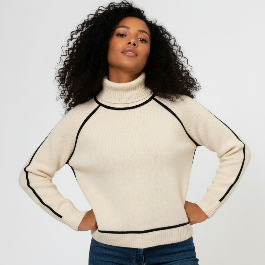 Wool Turtleneck Sweater for Women - Cozy Knit Design for Casual Wear - Warm and Stylish Winter Essential