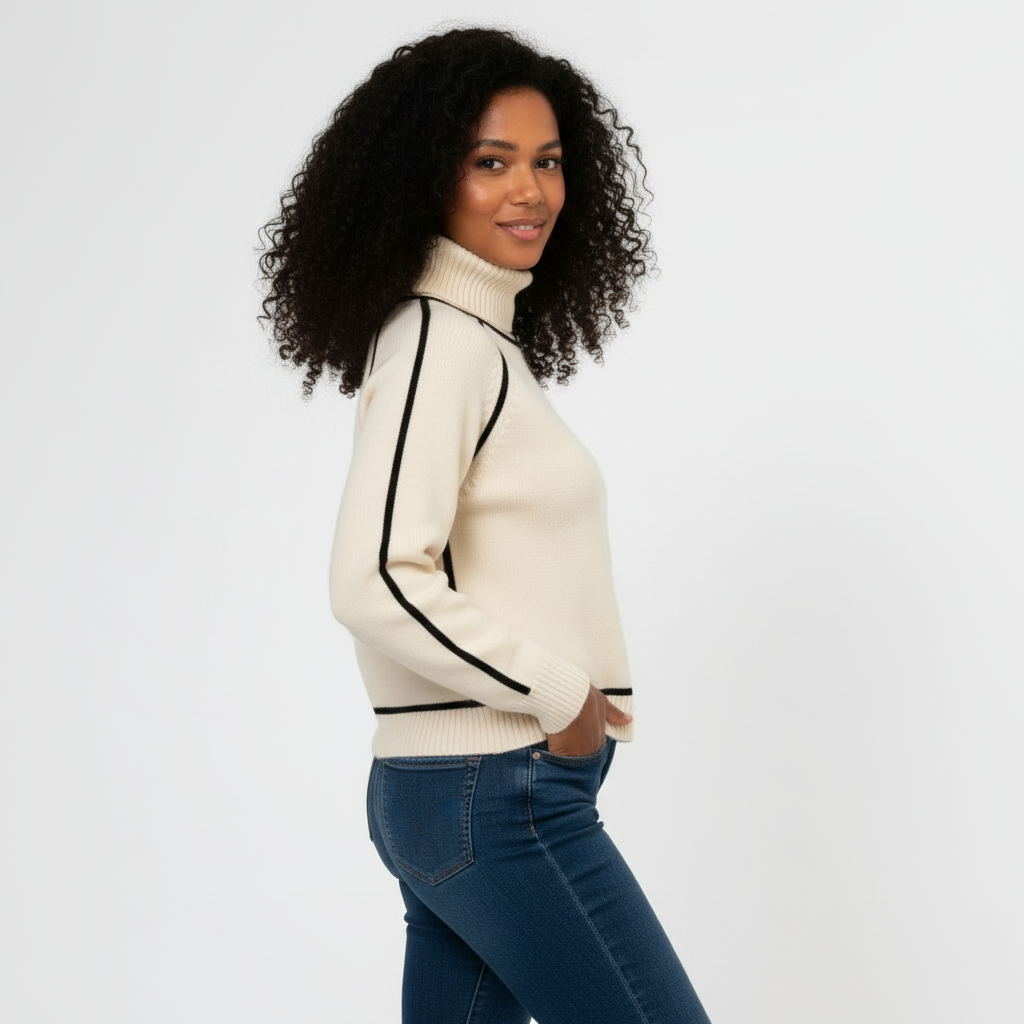 Wool Turtleneck Sweater for Women - Cozy Knit Design for Casual Wear - Warm and Stylish Winter Essential