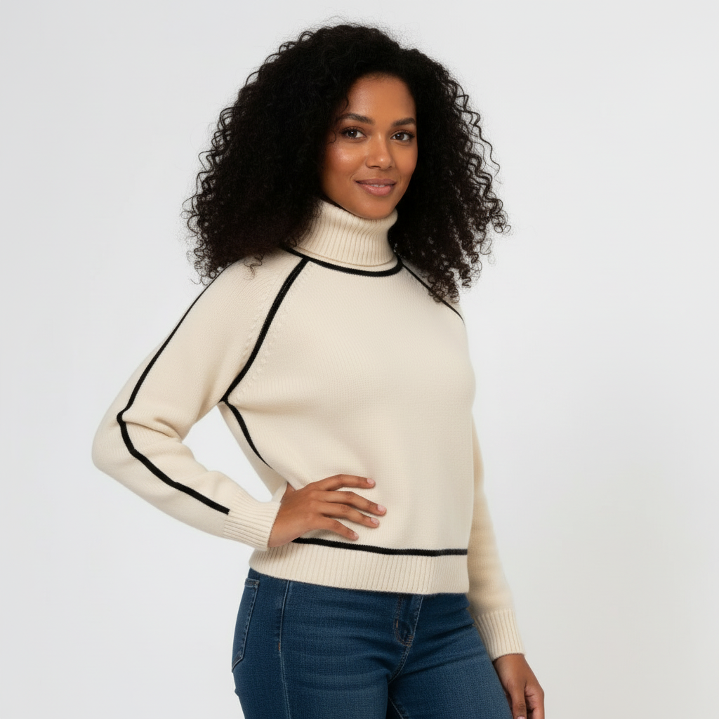 Wool Turtleneck Sweater for Women - Cozy Knit Design for Casual Wear - Warm and Stylish Winter Essential